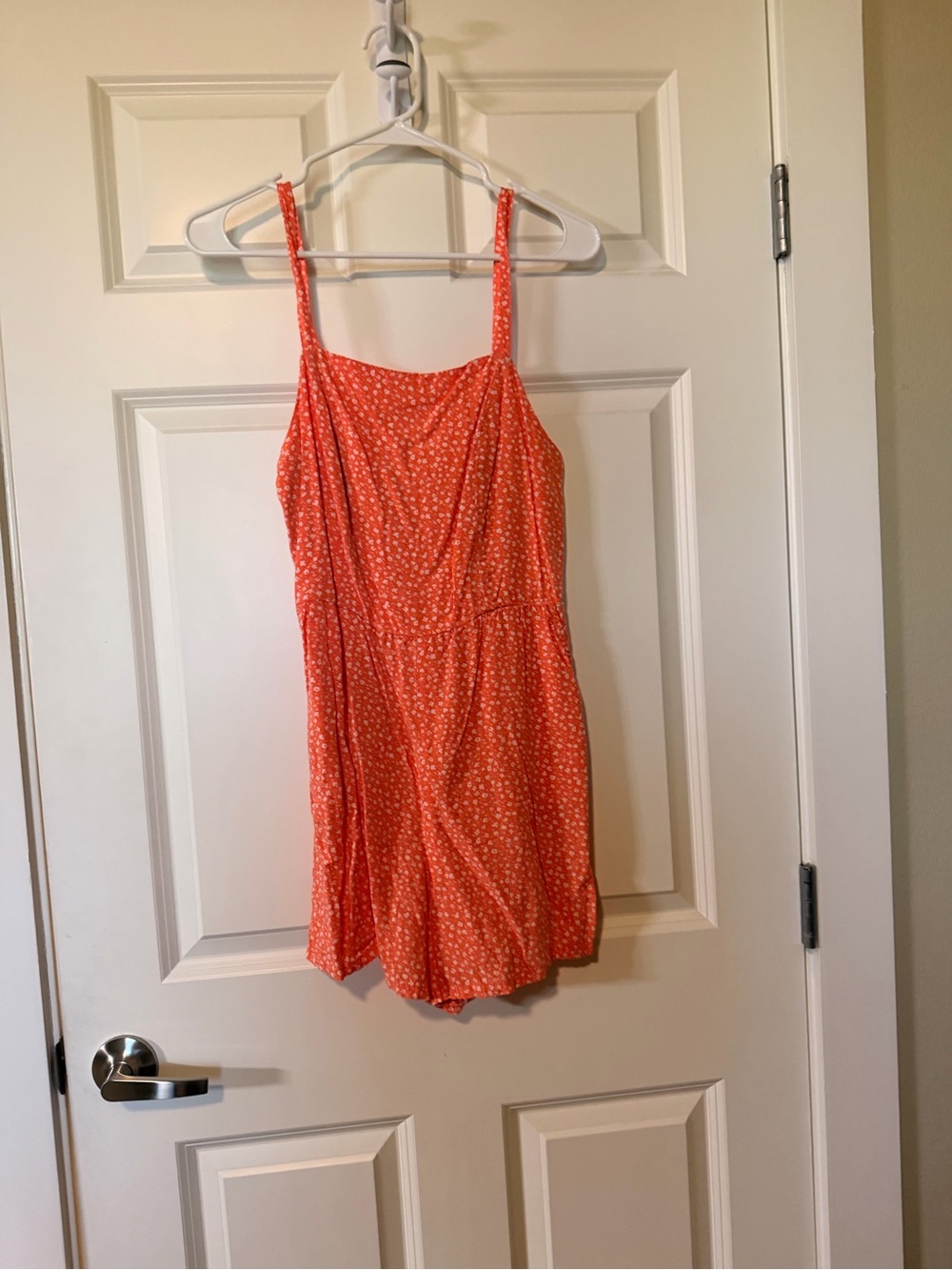 Old Navy Orange Floral Strap Romper
